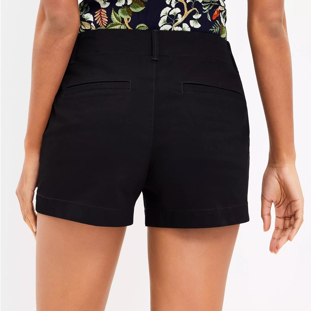 Loft Curvy Black Monroe Chino Shorts